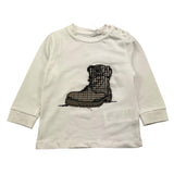 M+E' shirt girocollo tinta unita con stampa in contrasto Bianco per Neonato UEM0439X BIANCO M+E' 