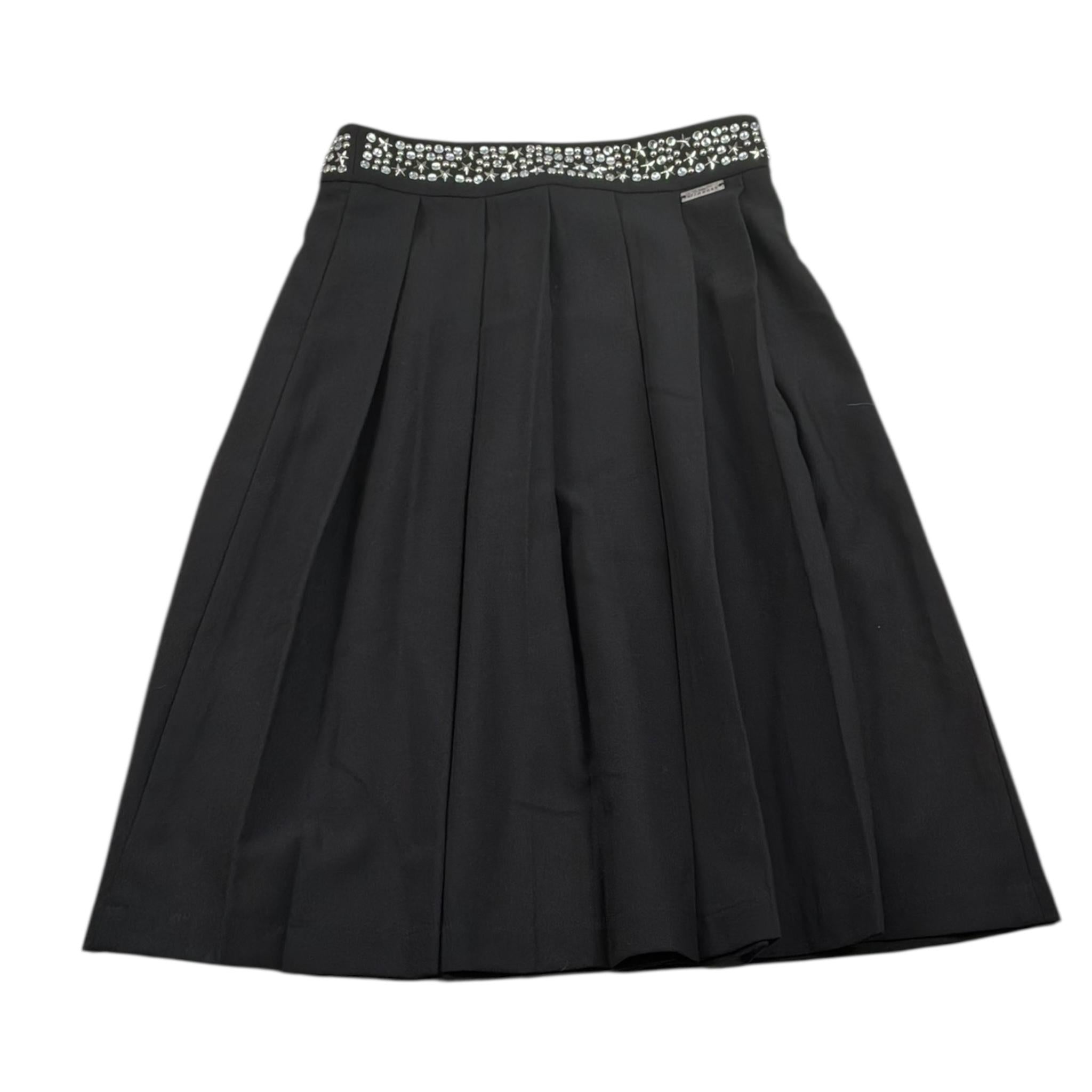 John Richmond Gonna Tinta Unita con Borchie per Bambina RGP26180GO NERO JOHN RICHMOND 