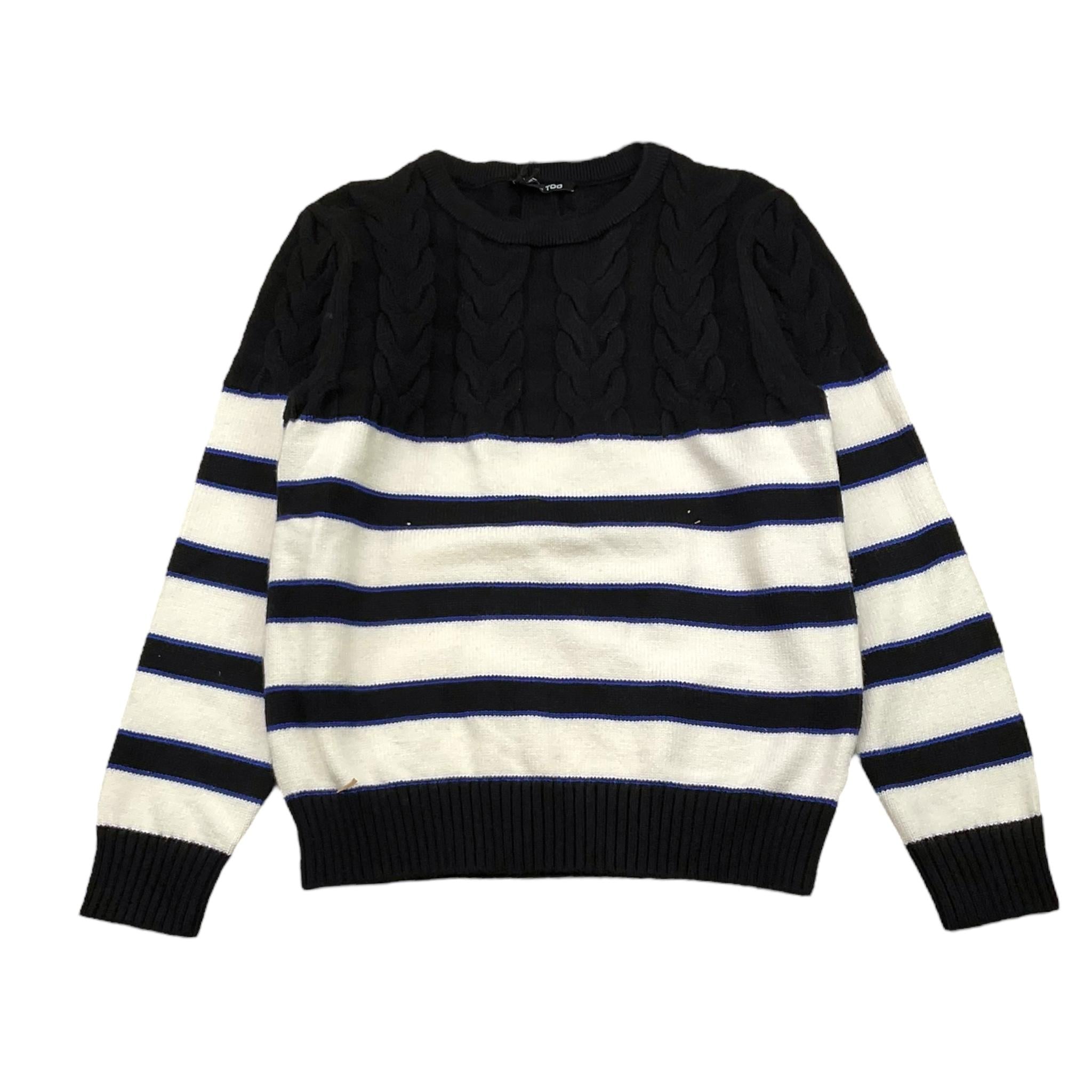 NEVER TOO maglia girocollo bicolore con fantasia a righe Bianco/nero per Bambino NT2074R BIANCO/NERO NEVER TOO 