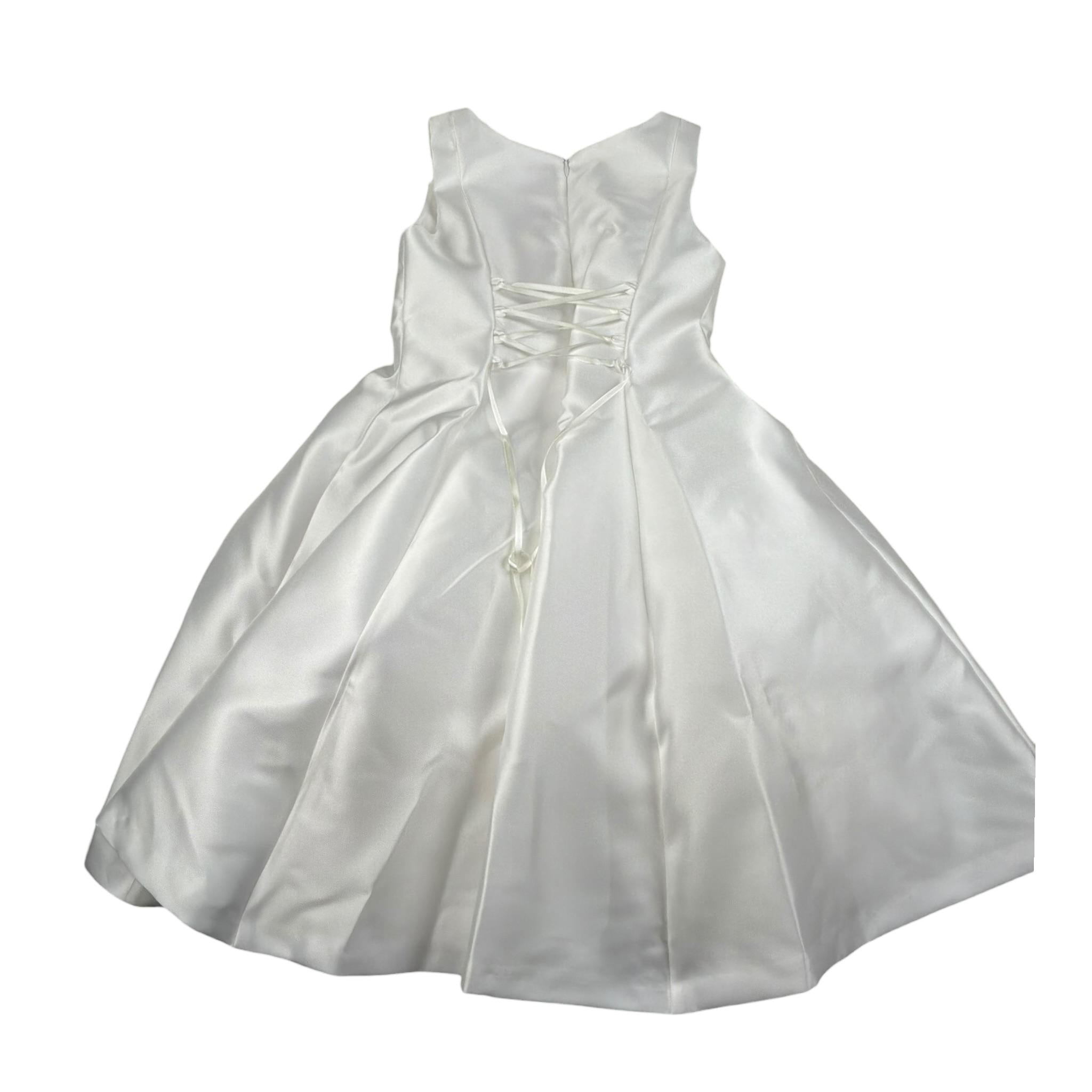 Mimilu' Abito Cerimonia Tinta Unita Giromanica per Bambina 2155 BIANCO MIMILU' 