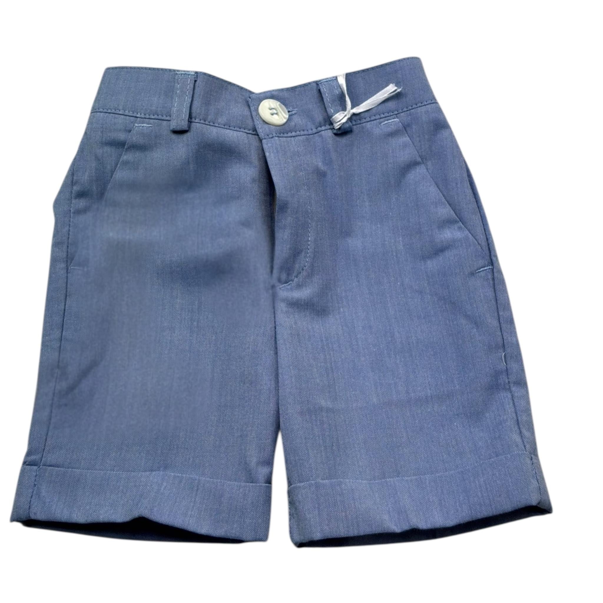 Manuel & Frank Bermuda Tinta Unita con Elastico In Vita per Neonato MF2416I AZZURRO MANUEL & FRANK 