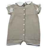 Le Coconne Pagliaccetto Tinta Unita con Applicazioni per Neonata LCN2449 BEIGE LE COCONNE 