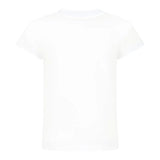 Balmain T-Shirt Girocollo Tinta Unita con Logo per Bambina BW8A91X BIANCO BALMAIN 