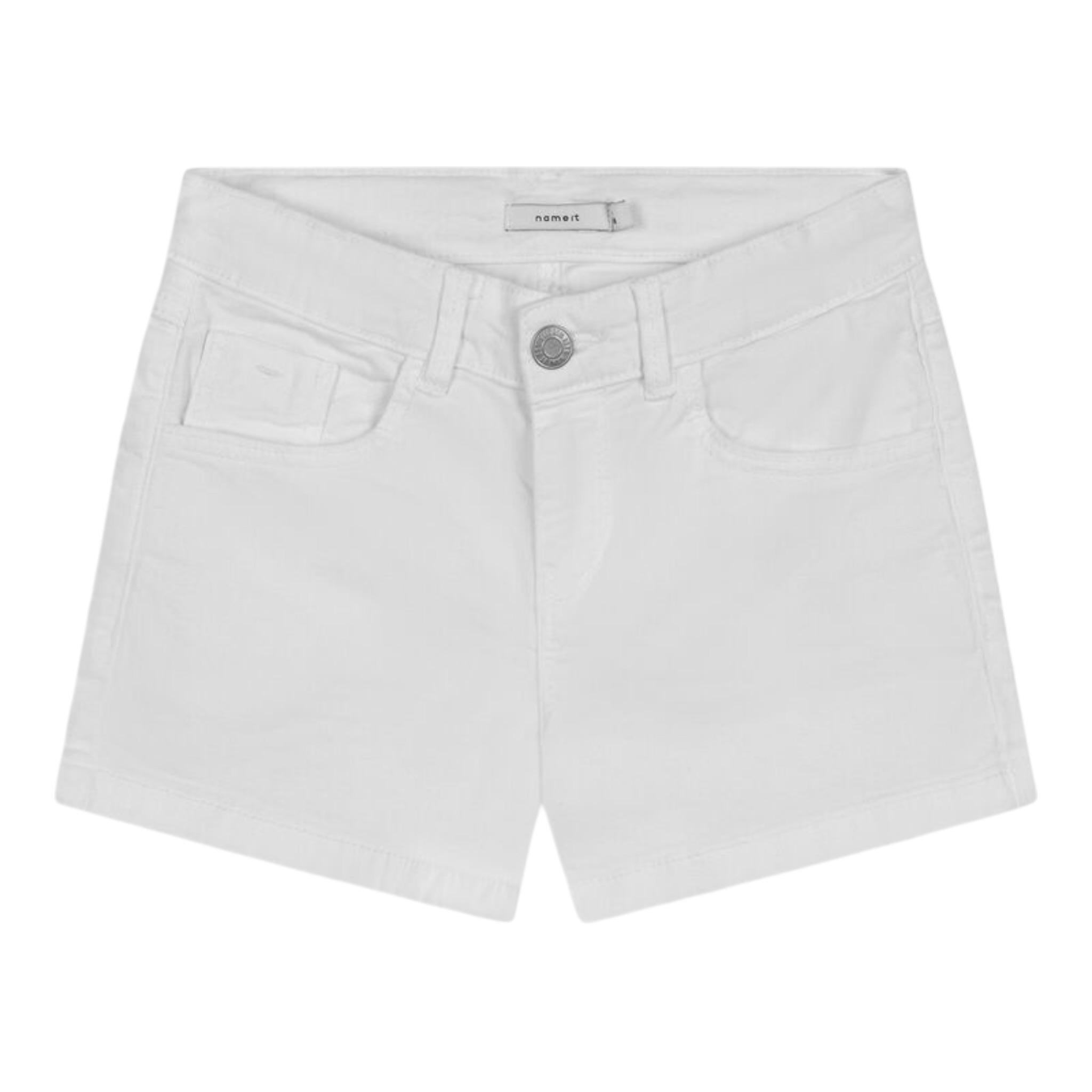Name It Short tinta unita con Girovita Regolabile Bianco per Bambina 13212157 BIANCO NAME IT 