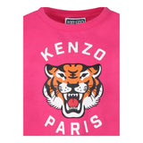 Kenzo T-Shirt Girocollo Tinta Unita con Stampa per Bambina K61054 ROSA KENZO 