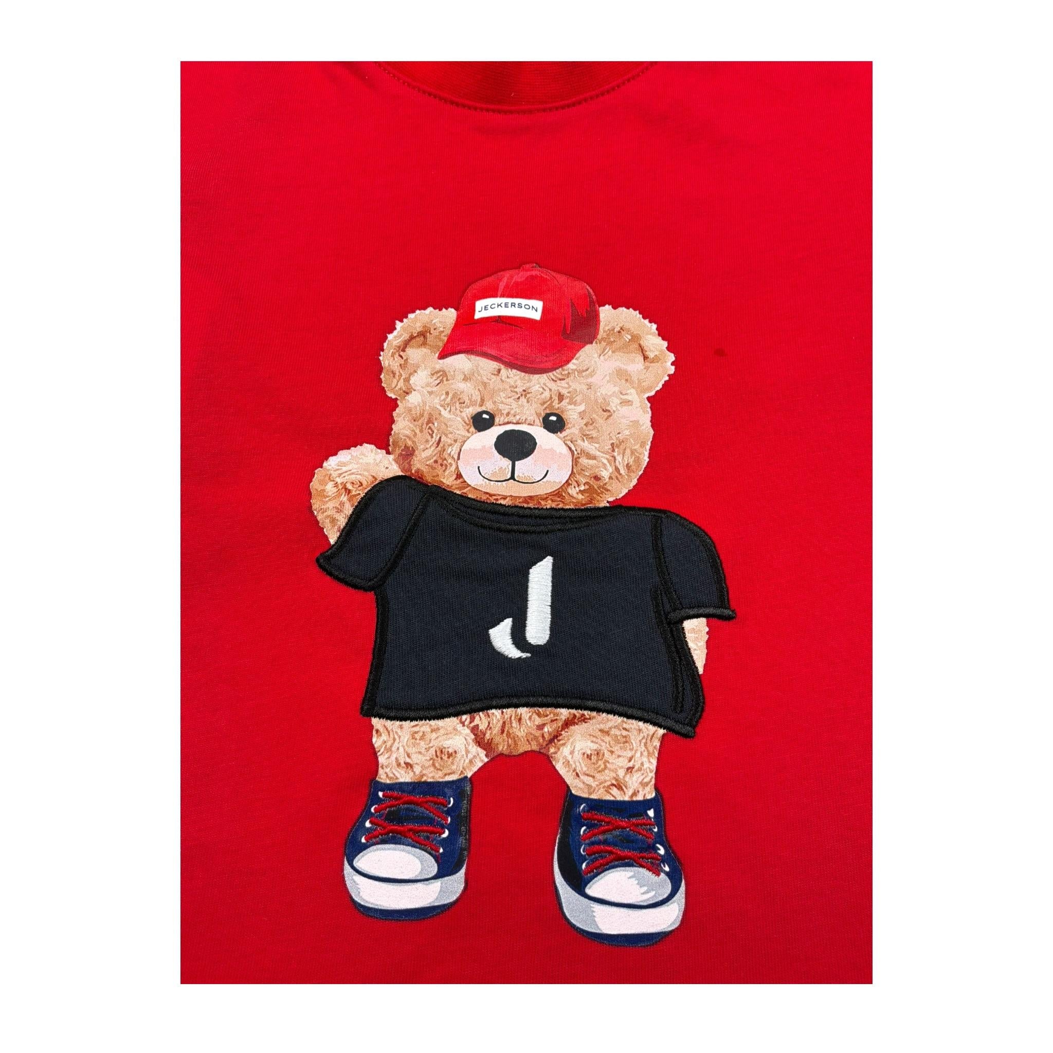 Jeckerson T-Shirt Girocollo Tinta Unita con Stampa per Bambino JB4020 ROSSO JECKERSON 