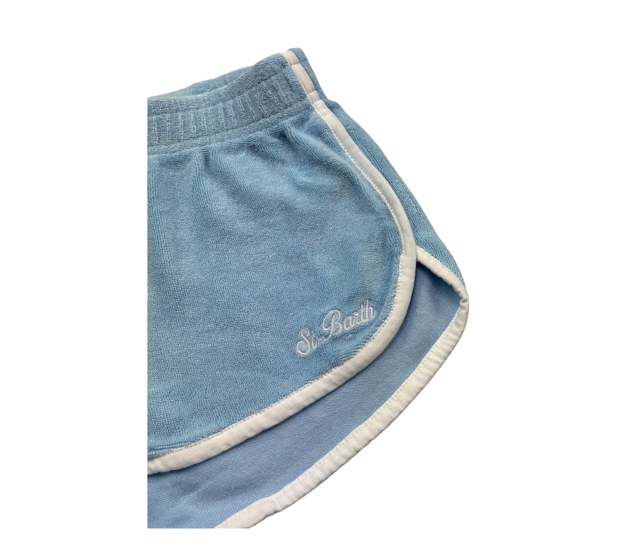 Saint Barth Short Tinta Unita In Spugna per Bambina CURLY AZZURRO SAINT BARTH 