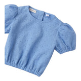 Sarabanda Top Traforato Mezza Manica Tinta Unita per Bambina 0B257 AZZURRO SARABANDA 