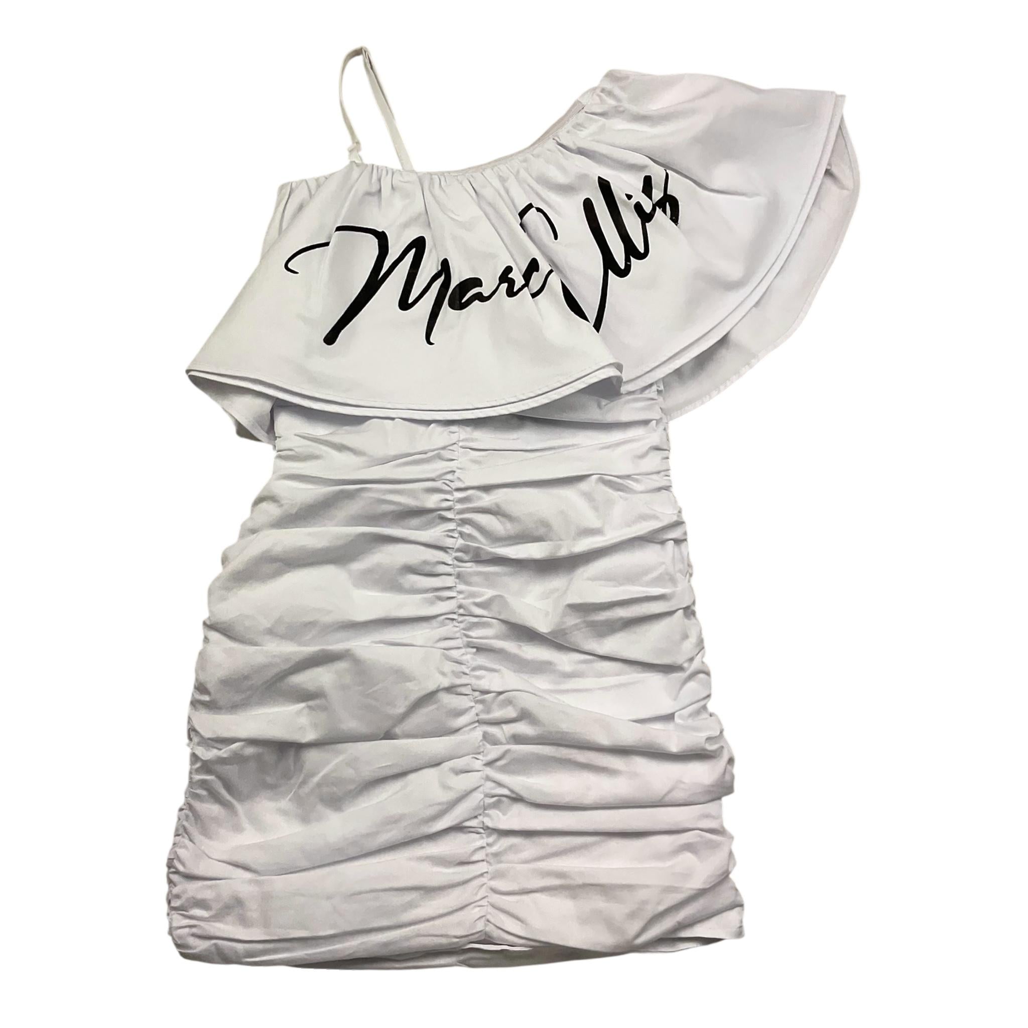 Marc Ellis Abito Monospalla Tinta Unita con Logo per Bambina JMJDR01239 BIANCO MARC ELLIS 