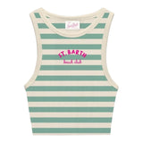 Saint Barth Canotta Giromanica Fantasia A Righe per Bambina BLUEJRR PANNA SAINT BARTH 