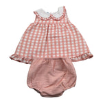 Juliana Abito Giromanica Fantasia Qaudri con Culotte per Neonata 25147 ROSA JULIANA 