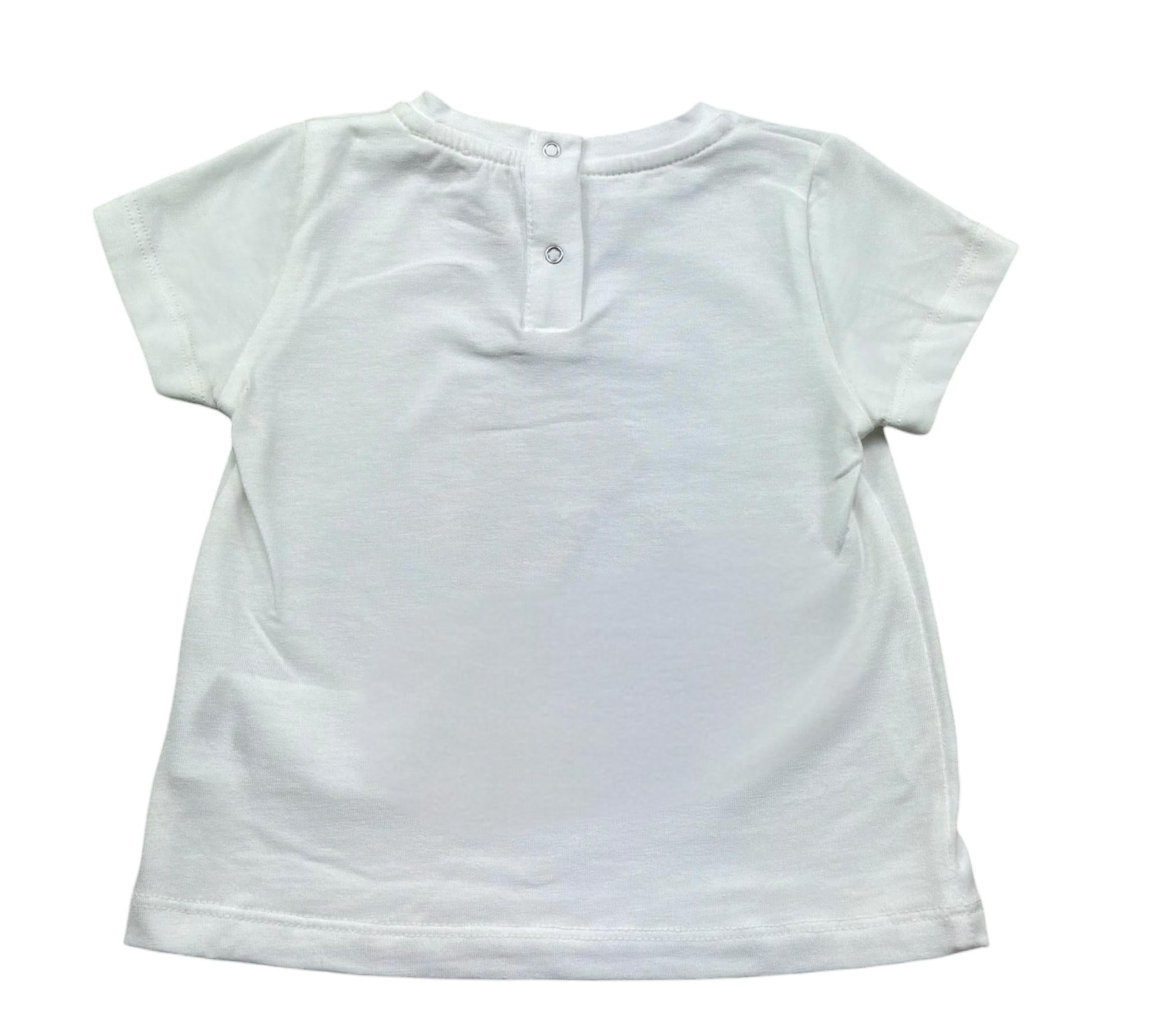 Le Bebe T-Shirt Girocollo Tinta Unita con Stampa per Neonata LBG6439 BIANCO LE BEBE 