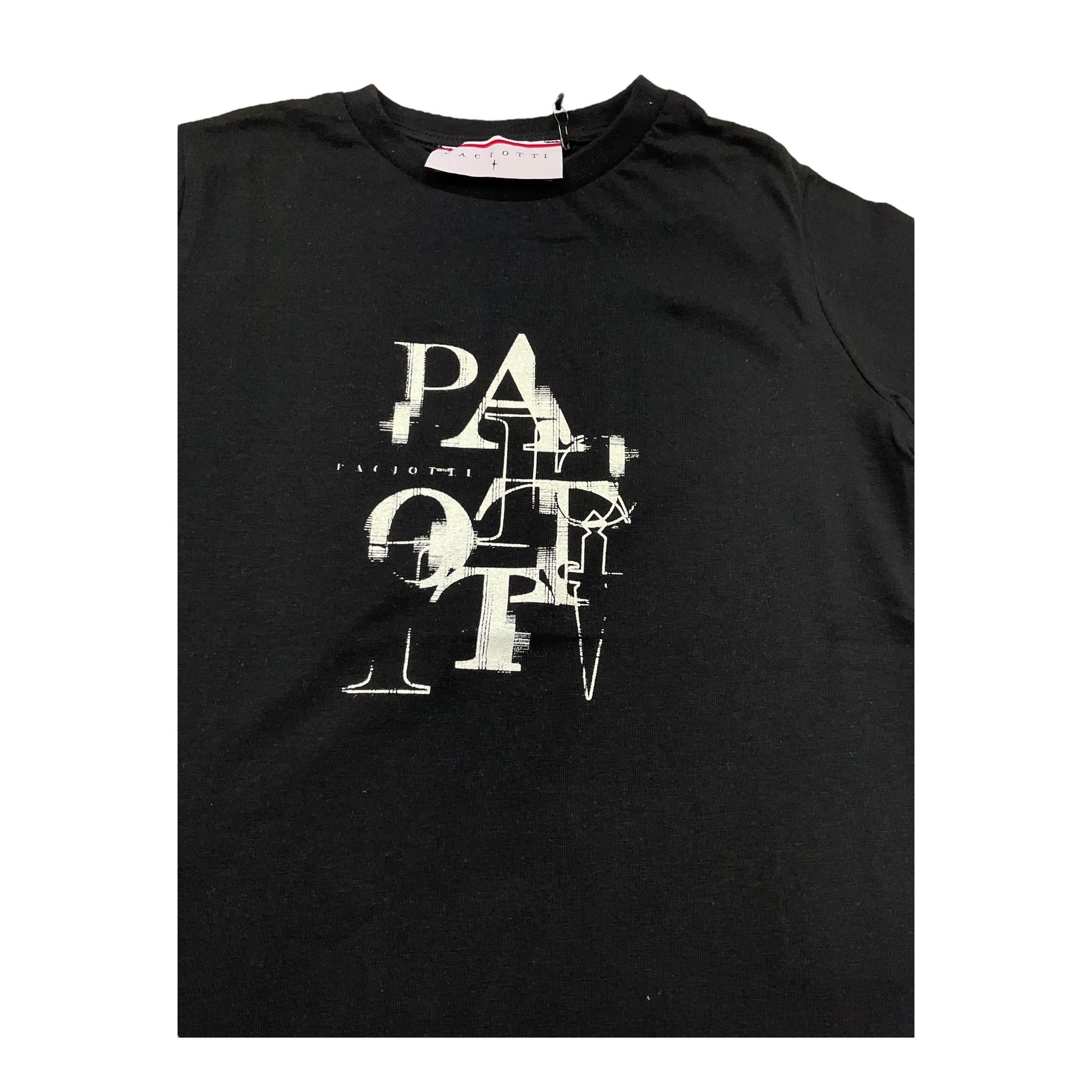 Cesare Paciotti T-Shirt Girocollo Tinta Unita con Stampa per Bambino TSP5167BX NERO CESARE PACIOTTI 