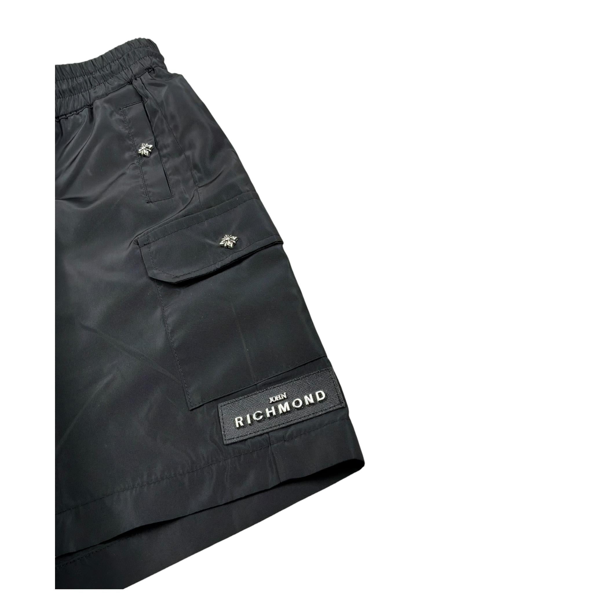 John Richmond Bermuda Tinta Unita con Elastico In Vita per Bambino RBP25047BE NERO JOHN RICHMOND 