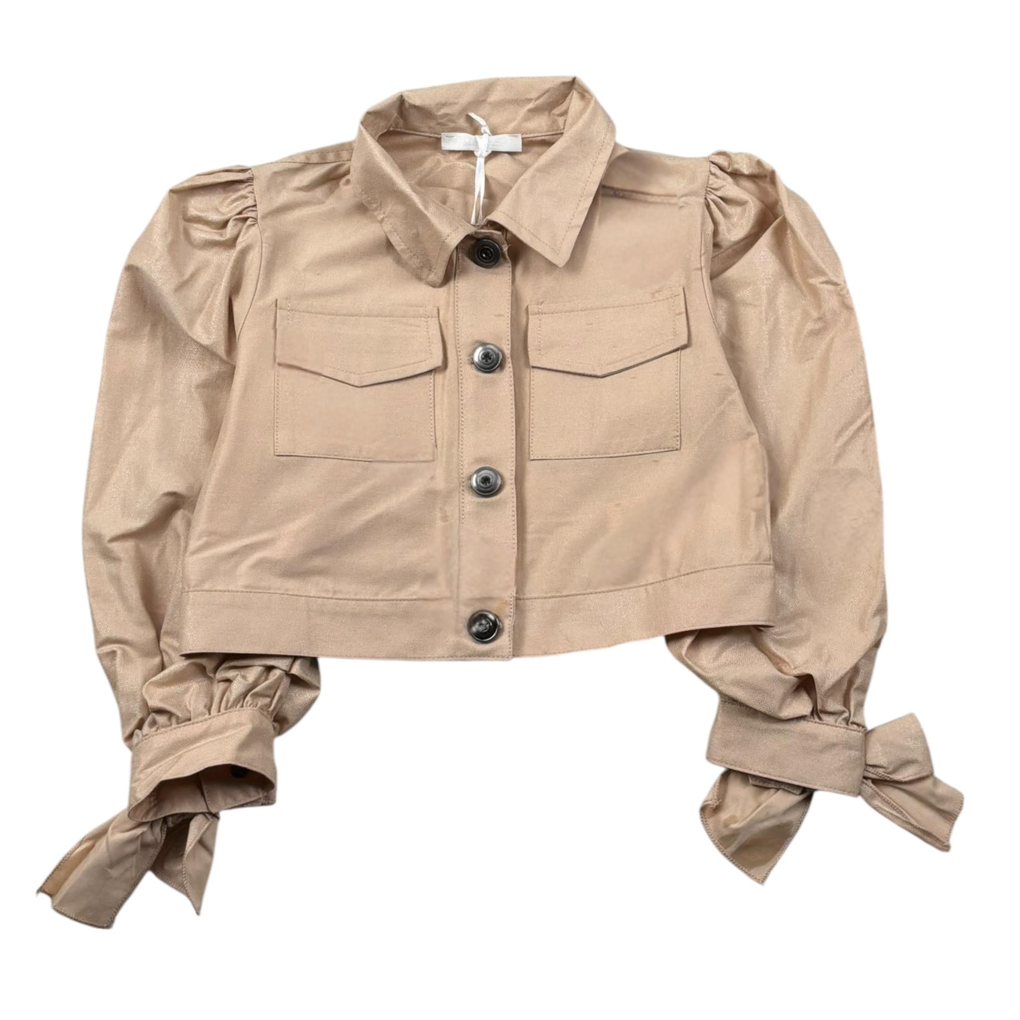 Miss Grant Giubbino Tinta Unita con Bottoni per Bambina MG1338 PESCA MISS GRANT 