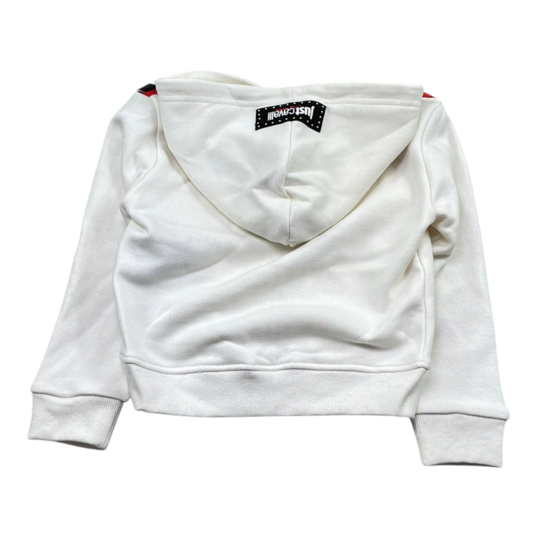Just Cavalli Completo 2 Pezzi Pantalone-Felpa Tinta Unita con Zip Cappuccio E Stampa per Neonato JIP26056CF BIANCO JUST CAVALLI 