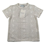Mood_One T-Shirt Girocollo Tinta Unita con Trafori per Bambino TSHIRT02 BEIGE MOOD_ONE 