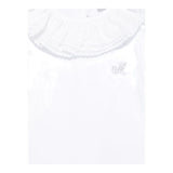 Monnalisa Body Tinta Unita Mezza Manica con Rouches per Neonata 37E300 BIANCO MONNALISA 