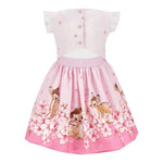 Monnalisa Abito Mezza Manica Tinta Unita con Stampe per Bambina 11E912X ROSA MONNALISA 