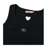 Liu Jo Canotta Tinta Unita con Traforo A Forma di Cuore per Bambina GA5199X NERO LIU JO 