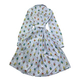 Saint Barth Abito Manica Lunga Fantasia A Righe per Bambina PHILIPA BIANCO SAINT BARTH 