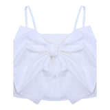 Vicolo Top Bretelline Tinta Unita con Fiocco per Bambina 3146TOP00317 BIANCO VICOLO 