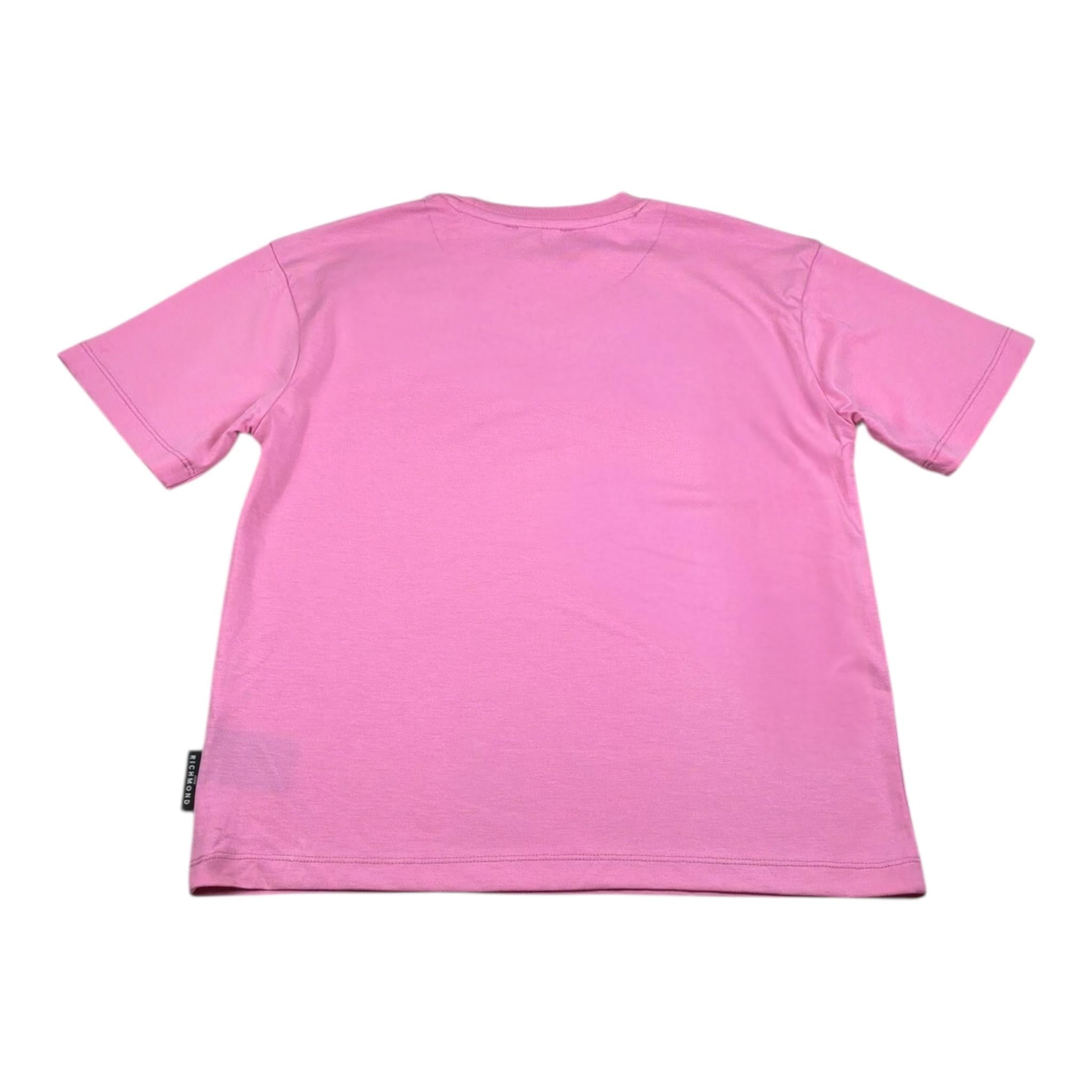 John Richmond T-Shirt Tinta Unita con Brillantini per Bambina RGP26199TS ROSA JOHN RICHMOND 