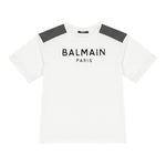 BALMAIN t-shirt girocollo tinta unita con stampa Bianco per Bambino BV8Q81 BIANCO BALMAIN 