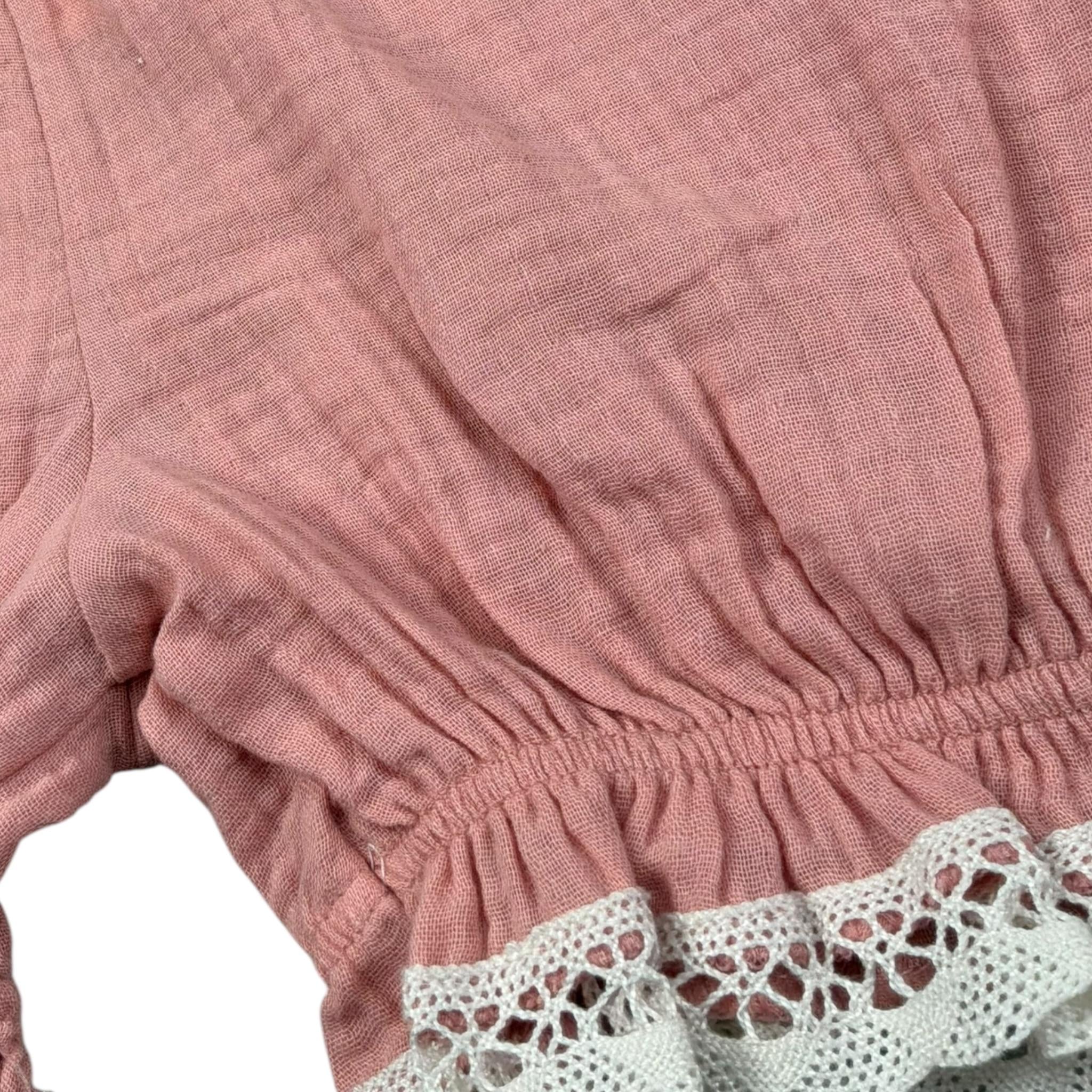 Babyvip Short Tinta Unita con Ricami per Neonata T1539 ROSA BABYVIP 