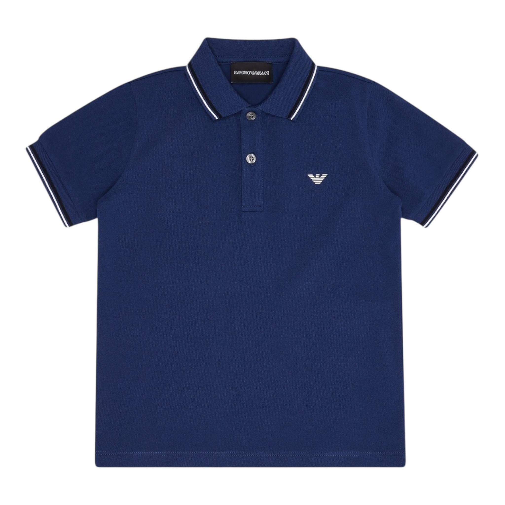 Emporio Armani Polo Mezza Manica Tinta Unita per Bambino 8N4FB3 BLU EMPORIO ARMANI 