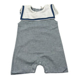 Coccode Pagliaccetto Mezza Manica Fantasia A Righe per Neonato C55142 BLU COCCODE 