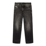 DIESEL jeans tinta unita con girovita regolabile Nero per Bambino J008088 NERO DIESEL 