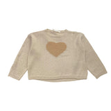 ZHOE & TOBIAH maglia girocollo tinta unita con stampa Beige per Bambina SSW2 BEIGE ZHOE & TOBIAH 