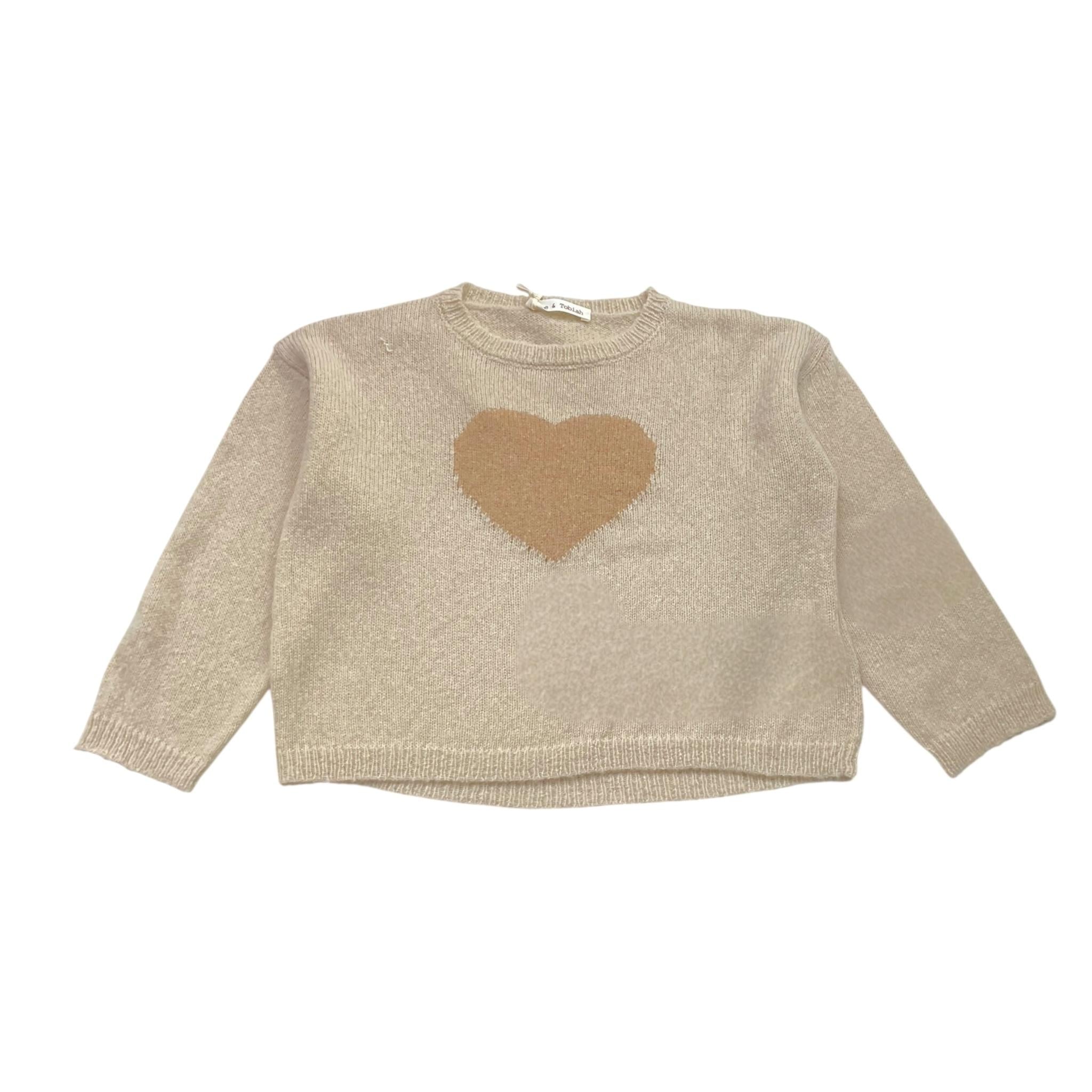 ZHOE & TOBIAH maglia girocollo tinta unita con stampa Beige per Bambina SSW2 BEIGE ZHOE & TOBIAH 