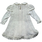 Aletta Abito Manica Lunga Tinta Unita con Ricami per Neonata RH99050 PANNA ALETTA 