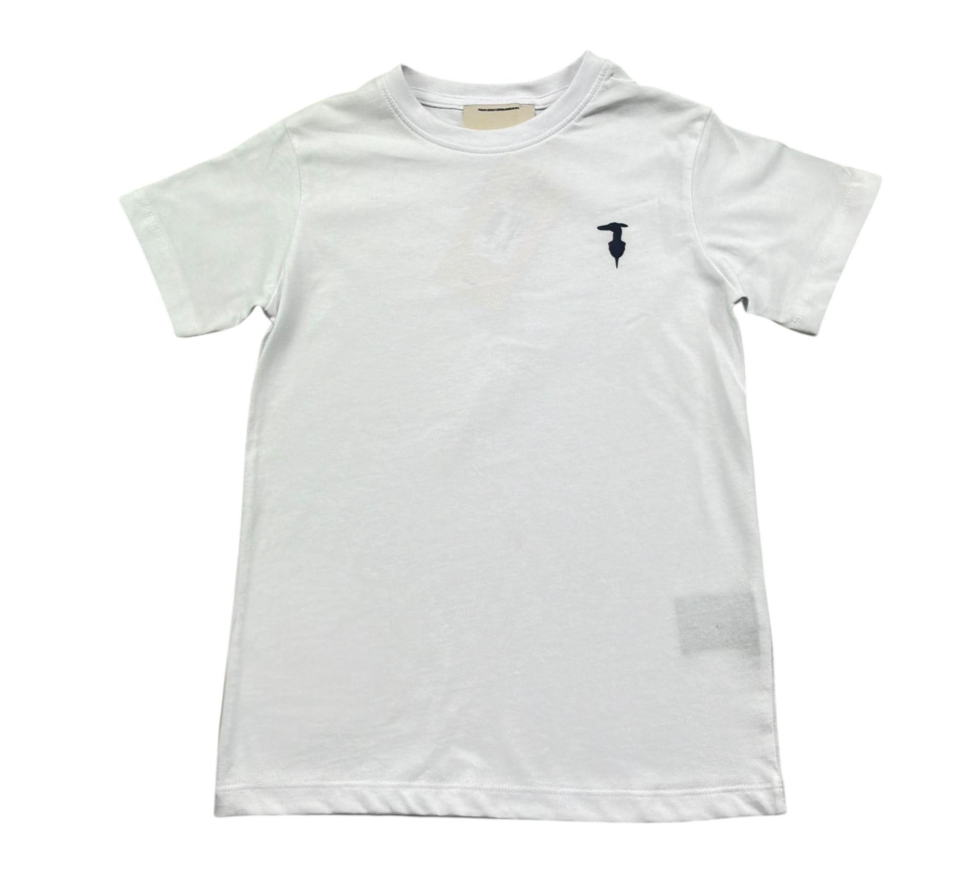 Trussardi T-Shirt Girocollo Tinta Unita con Logo per Bambino TBP26002TS BIANCO TRUSSARDI 