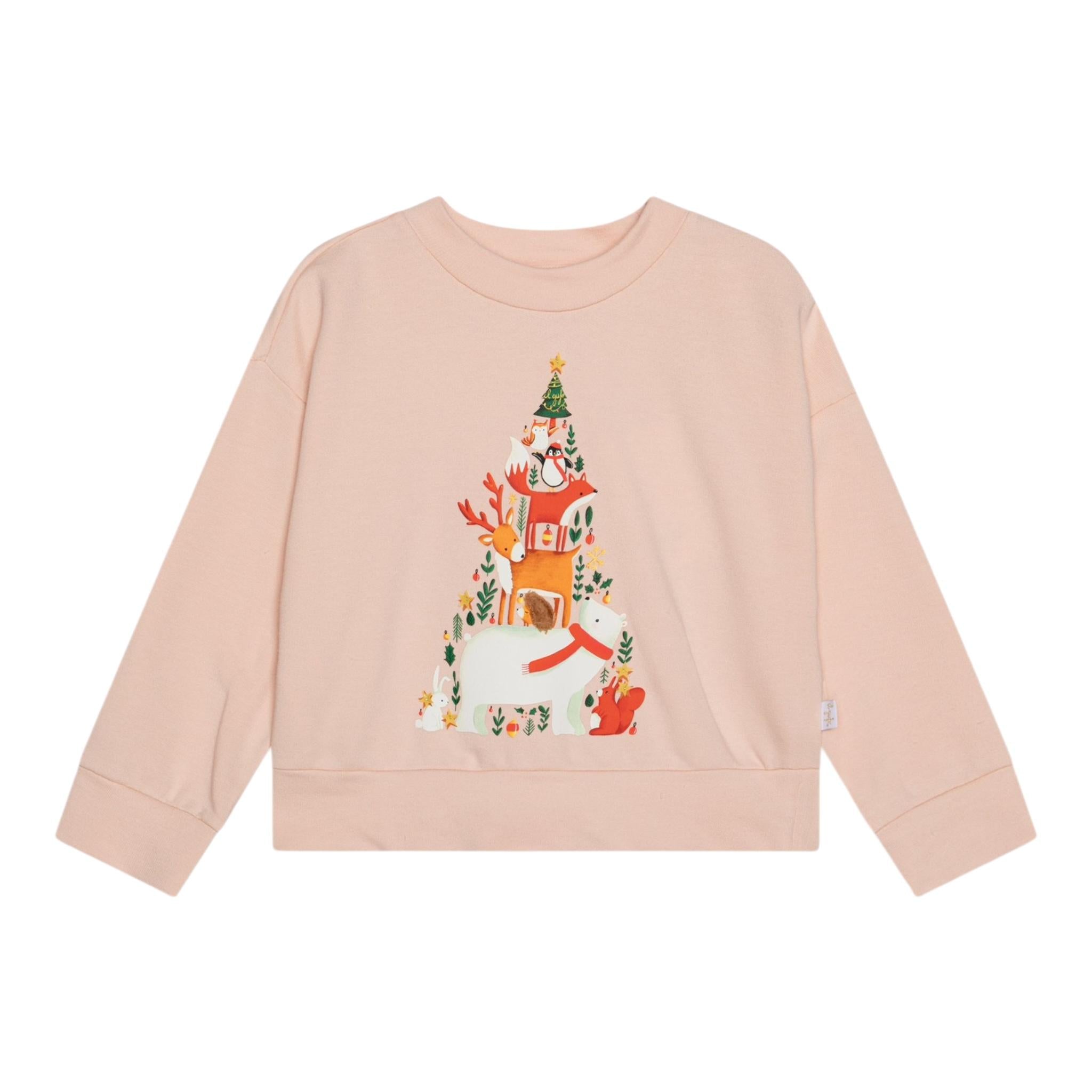 IL GUFO felpa chiusa girocollo tinta unita con stampa in contrasto Rosa per Bambina A24MF291M0100 ROSA IL GUFO 