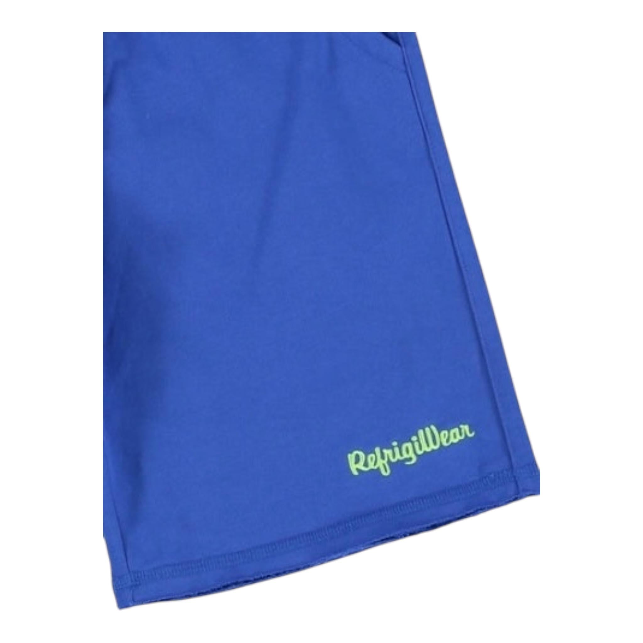 Refrigiwear Bermuda In Felpa Tinta Unita con Logo per Bambino 112PRMJS25X COBALTO REFRIGIWEAR 
