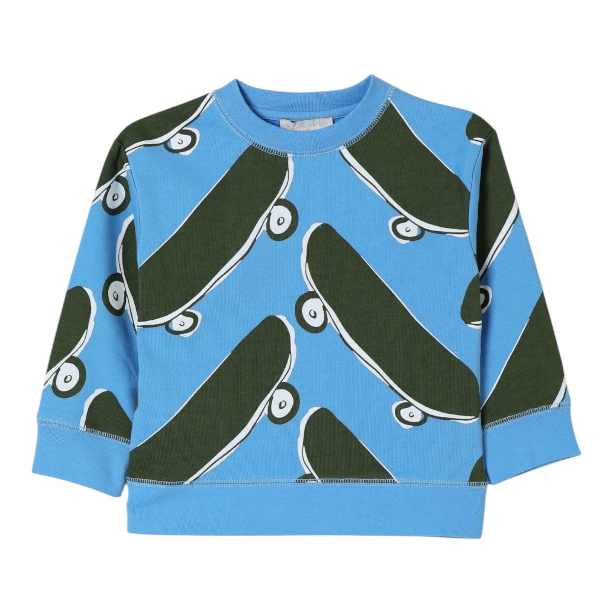 Stella Mccartney Felpa Girocollo Tinta Unita con Stampa per Neonato TW4Q50 COBALTO STELLA McCARTNEY 