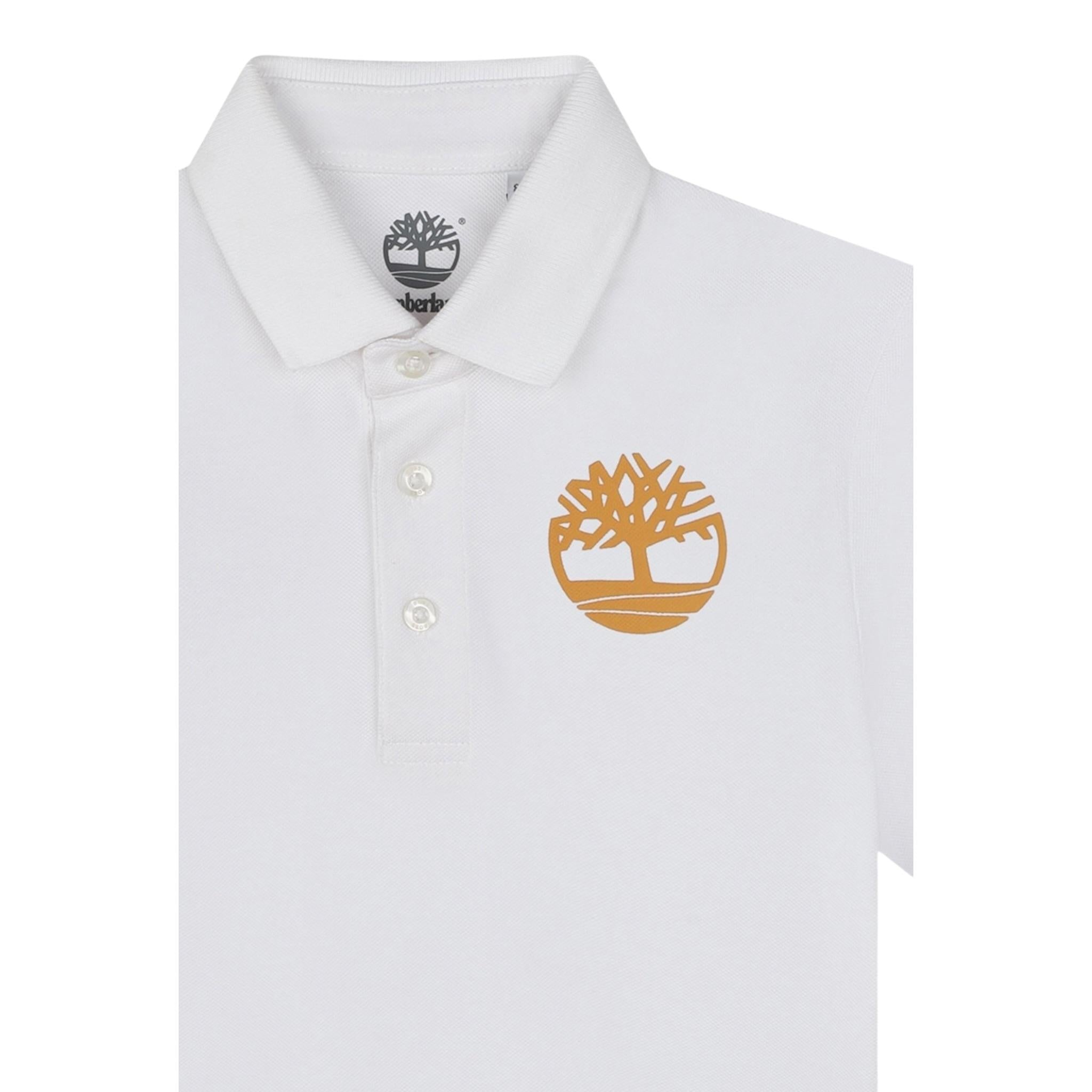 Timberland Polo Mezza Manica Tinta Unita con Logo per Neonato T60258N BIANCO TIMBERLAND 