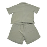 Teddy E Minou Completo 2 Pezzi Camicia-Bermuda Tinta Unita per Bambino E25CP075C6041J VERDE TEDDY E MINOU 