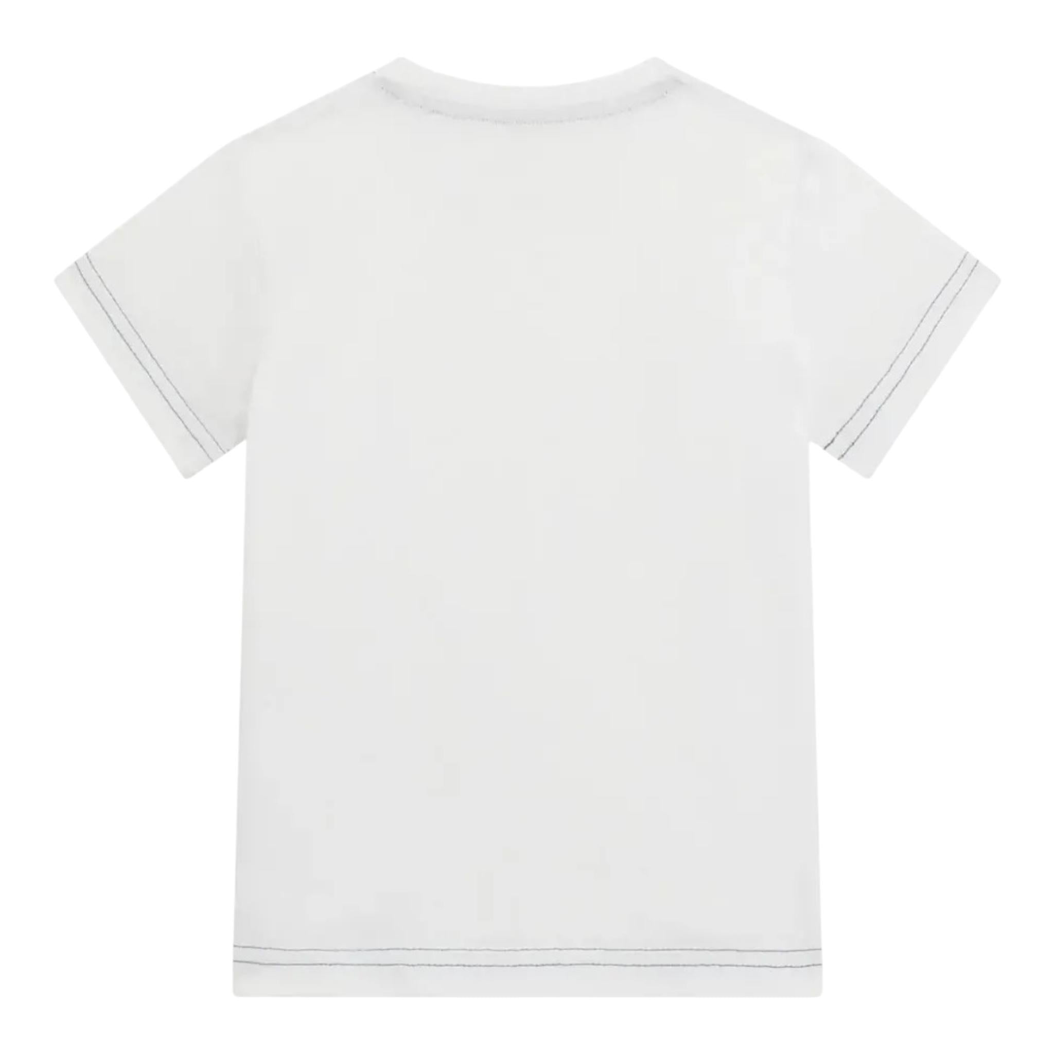 Guess T-Shirt Girocollo Tinta Unita con Stampa per Bambino N5RI15K8HM4 BIANCO GUESS 
