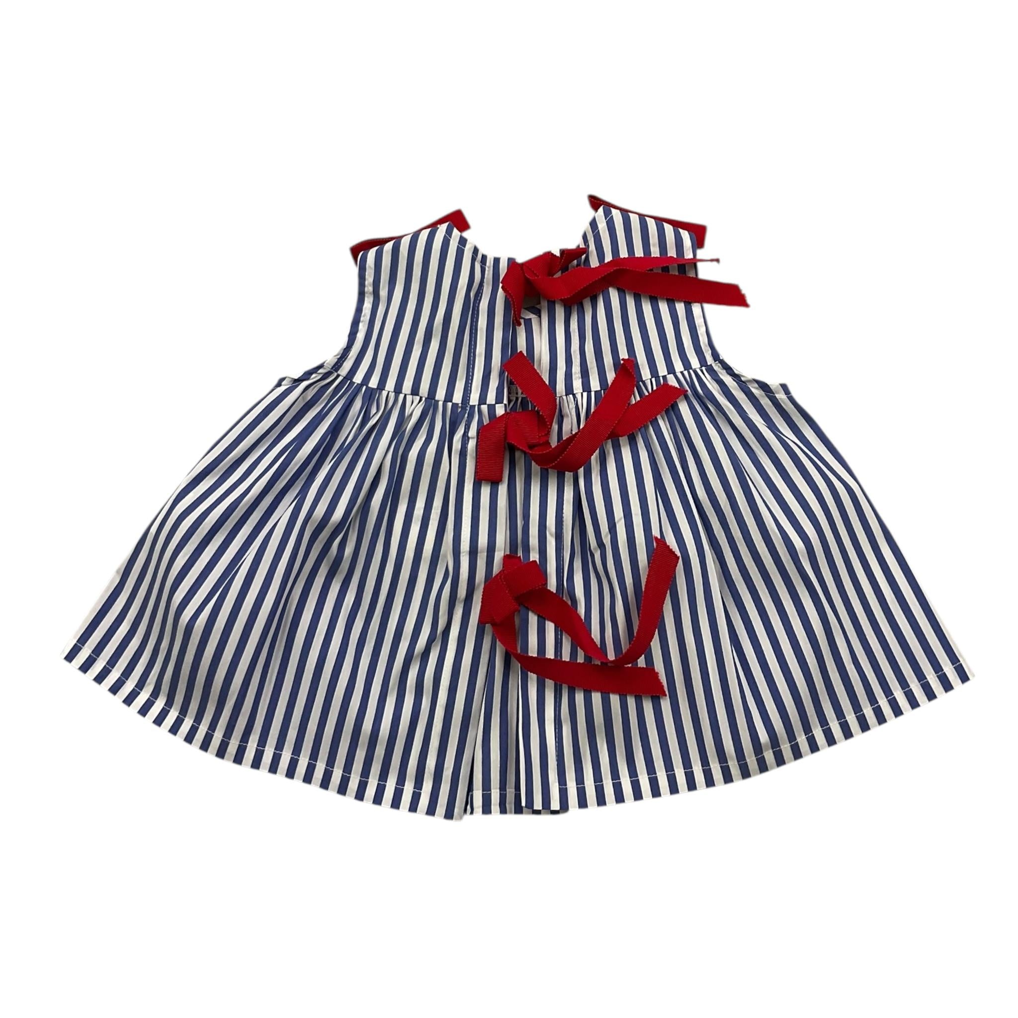 Ilfarobimbi Camicia Giromanica Bicolore con Fantasia A Righe per Bambina IFB50195 BIANCO/AZZURRO ILFAROBIMBI 