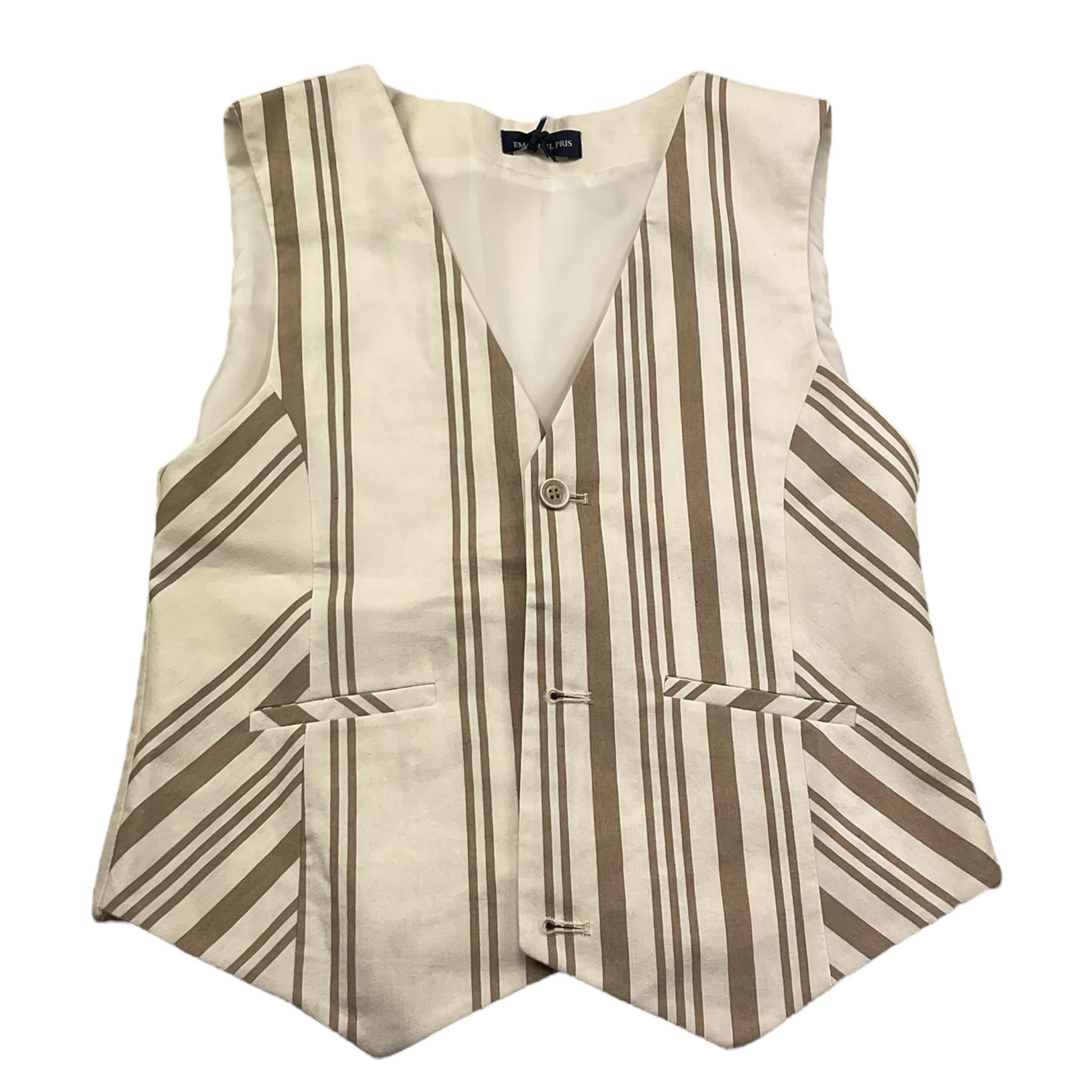 Emanuel Pris Gilet Fantasia A Righe per Bambino EPC2067R BIANCO/BEIGE EMANUEL PRIS 