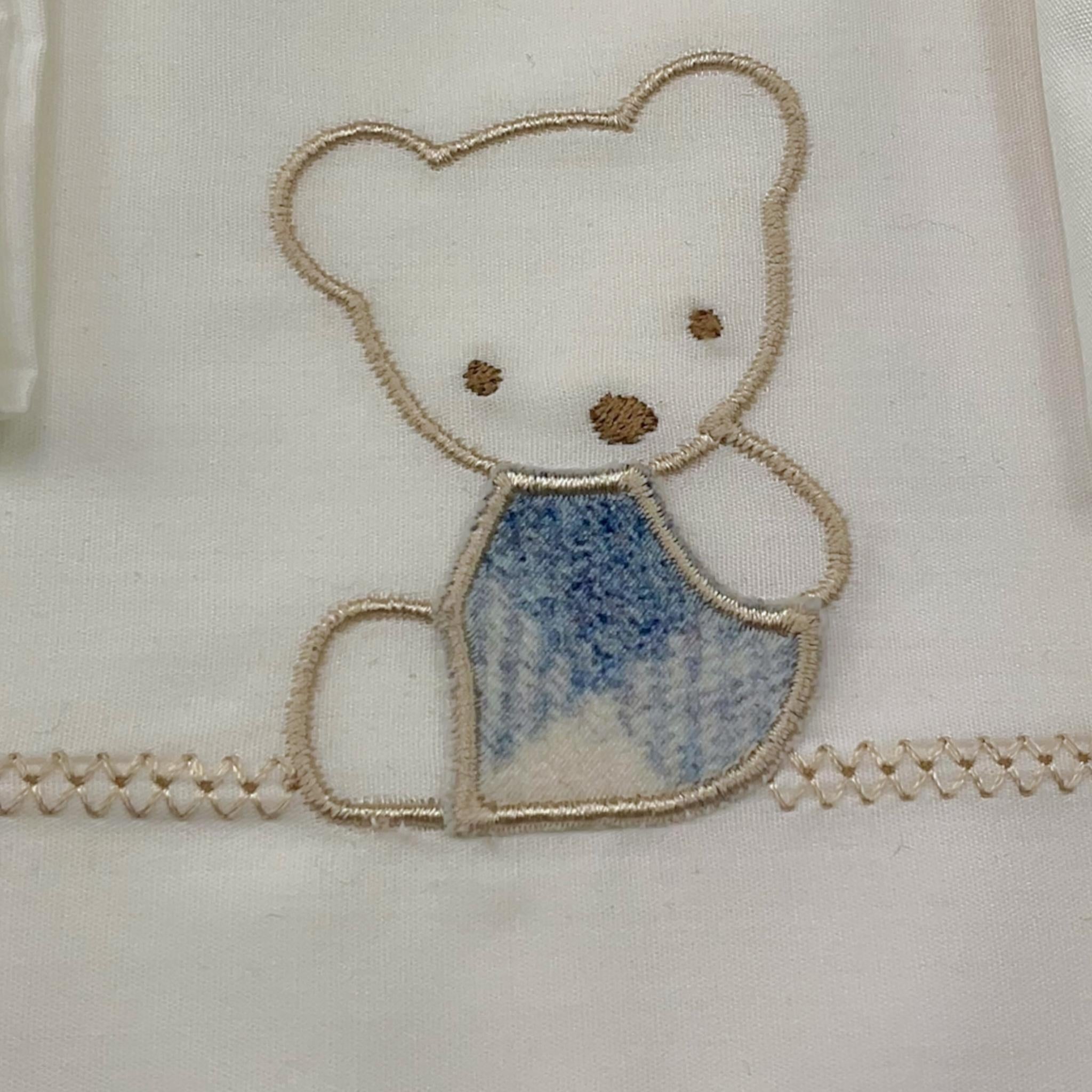 Barcellino Set Lenzuola 3 Pezzi Tinta Unita con Stampa per Neonata BO11733 BIANCO BARCELLINO 