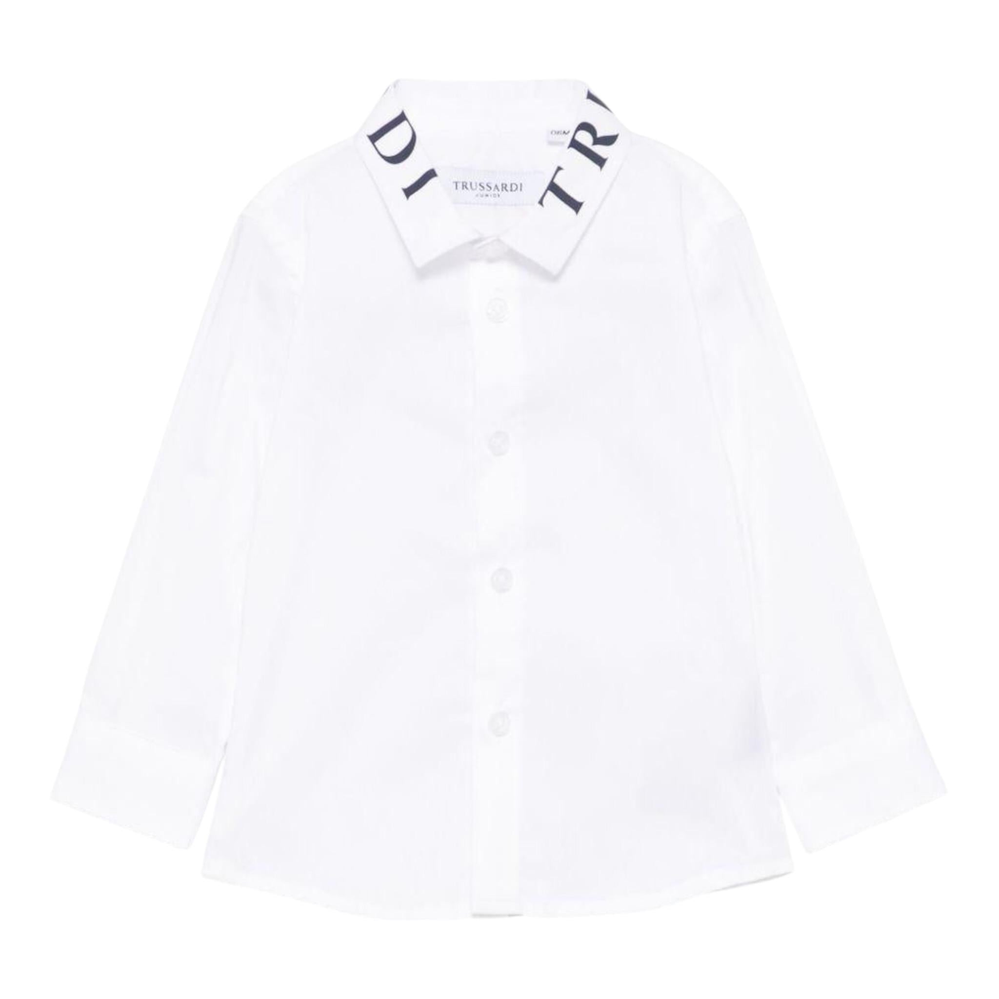 Trussardi Camicia Tinta Unita con Logo per Neonato TIP25091CAN BIANCO TRUSSARDI 