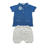 Juliana Completo 2 Pezzi Polo-Culotte per Neonato 25073 BLU JULIANA 