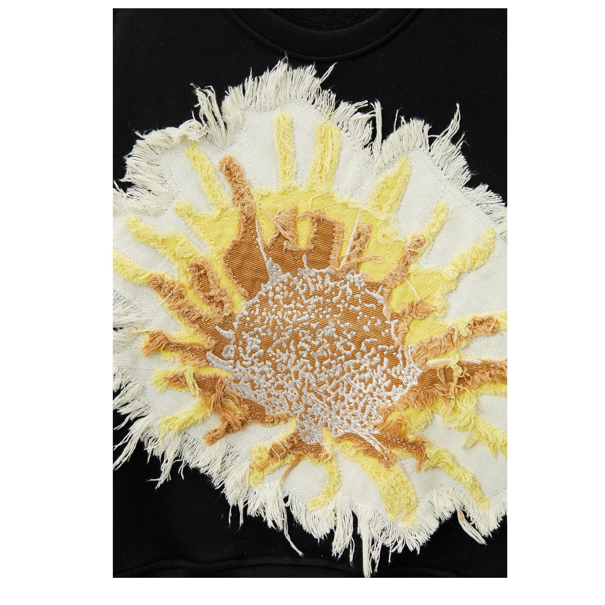 Msgm Felpa Chiusa Girocollo Tinta Unita con Stampa per Bambina S5MSJGSW107 NERO MSGM 