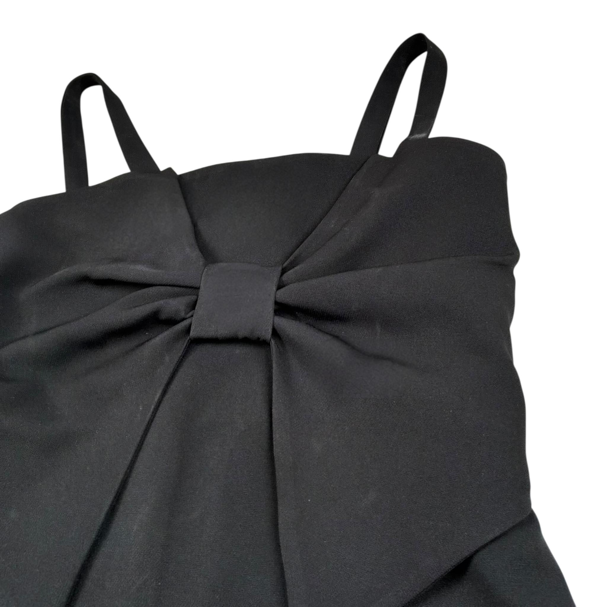 Meilisa Bai Abito tinta unita con Fiocco Nero per Bambina FL6363 NERO MEILISA BAI 