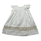 Nanan Abito Mezza Manica Tinta Unita con Ricami per Bambina E2352236B PANNA NANAN 